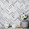 Apollo Tile Sample of Equator Herringbone  11.9"x12.8" Marble Mosaic Tile APLMRM99H12EC89 Sample - alternate 3